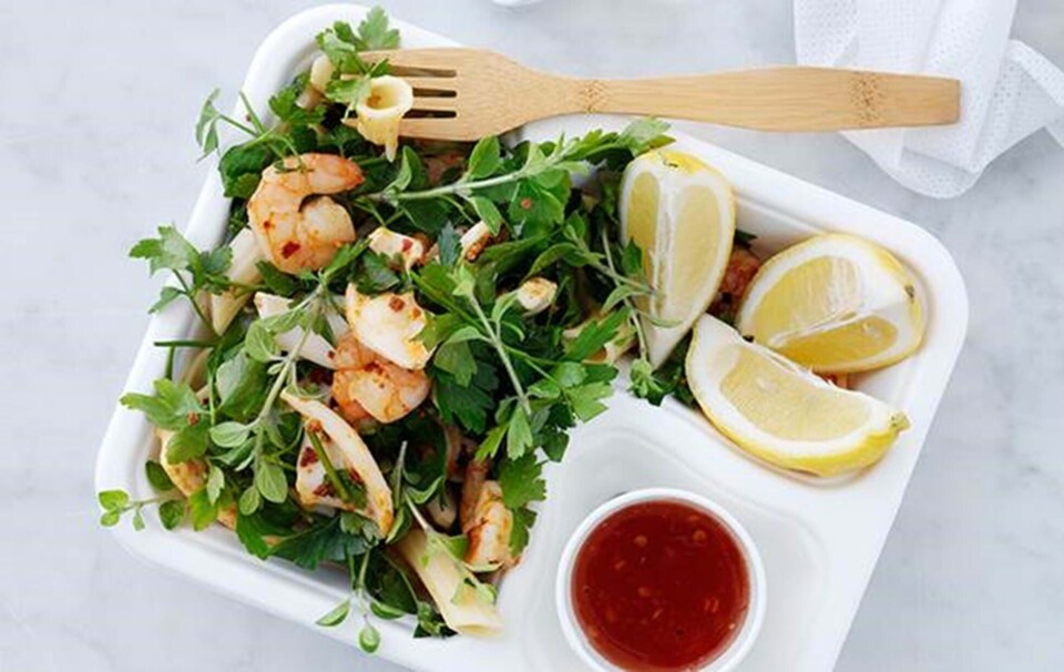 pasta med rejer picnic
