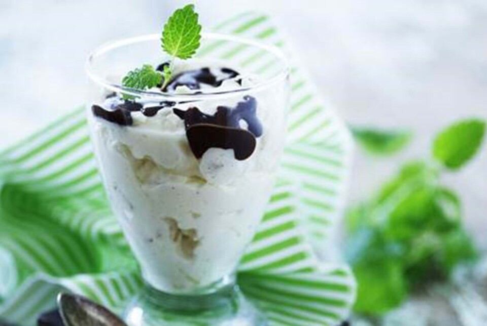 Fromage med ingefær og chokoladesauce