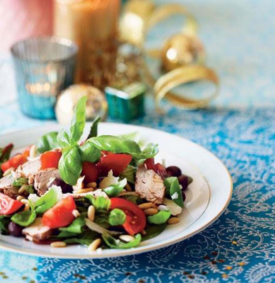 Andebryst med æble-bønne-salat