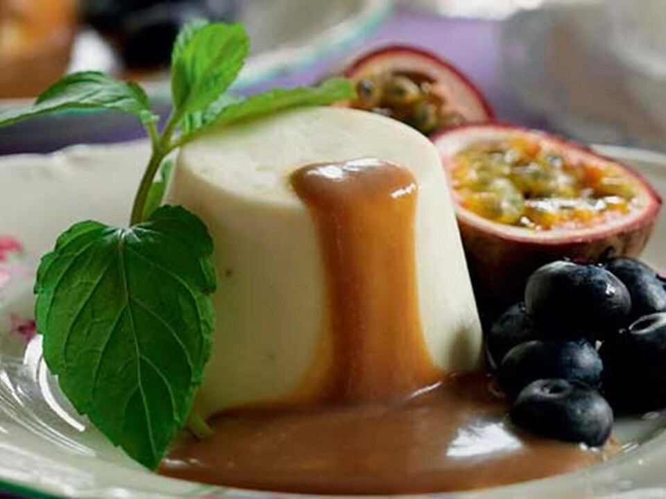 Hvid letfrossen kaffemousse