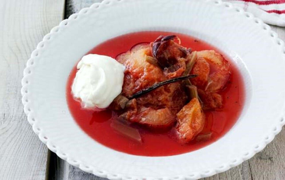 Vanilleblommer med skyrcreme