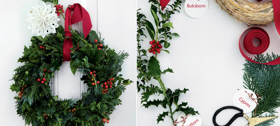 Sådan binder du en flot julekrans til døren