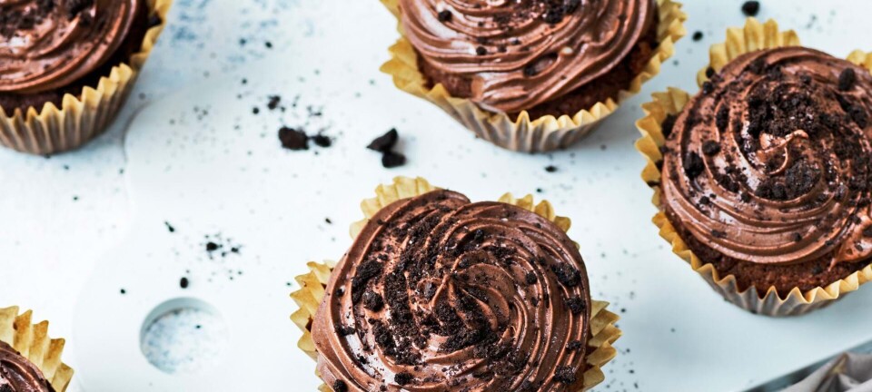 Oreomuffins med chokoladecreme