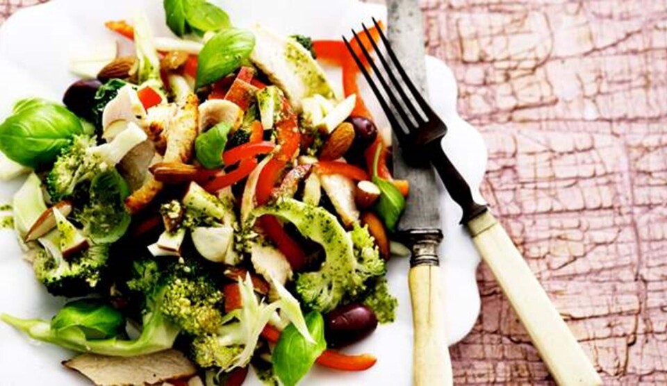 Opskrift på kyllingesalat med æble