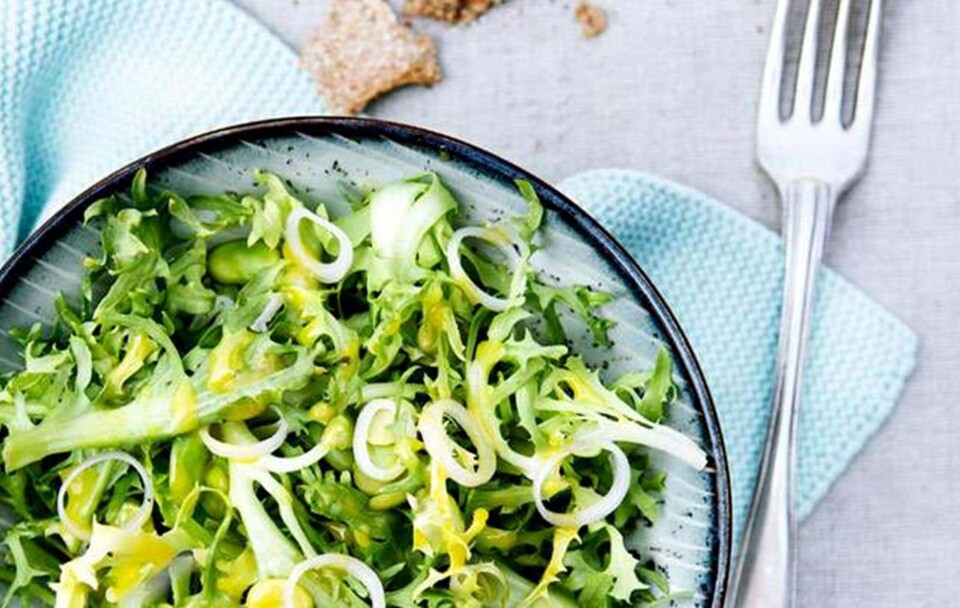 Grøn salat med sennepsvinaigrette