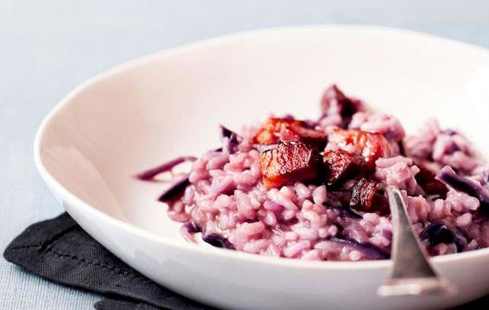 Opskrift på risotto med rødkål og pancetta