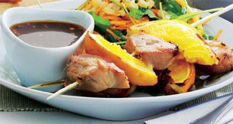 Spyd af mørbrad med appelsin og chili