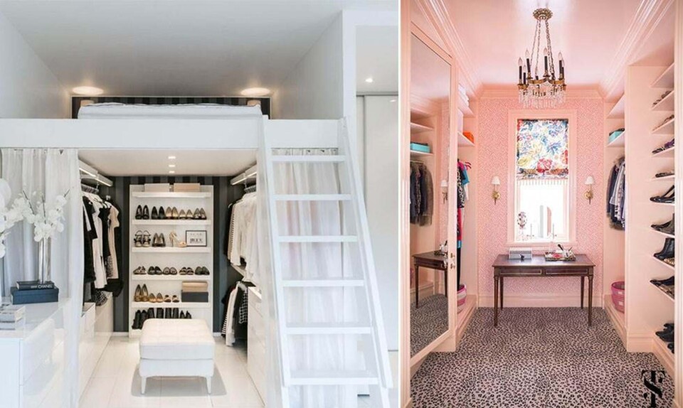 Walk in closets, garderobe