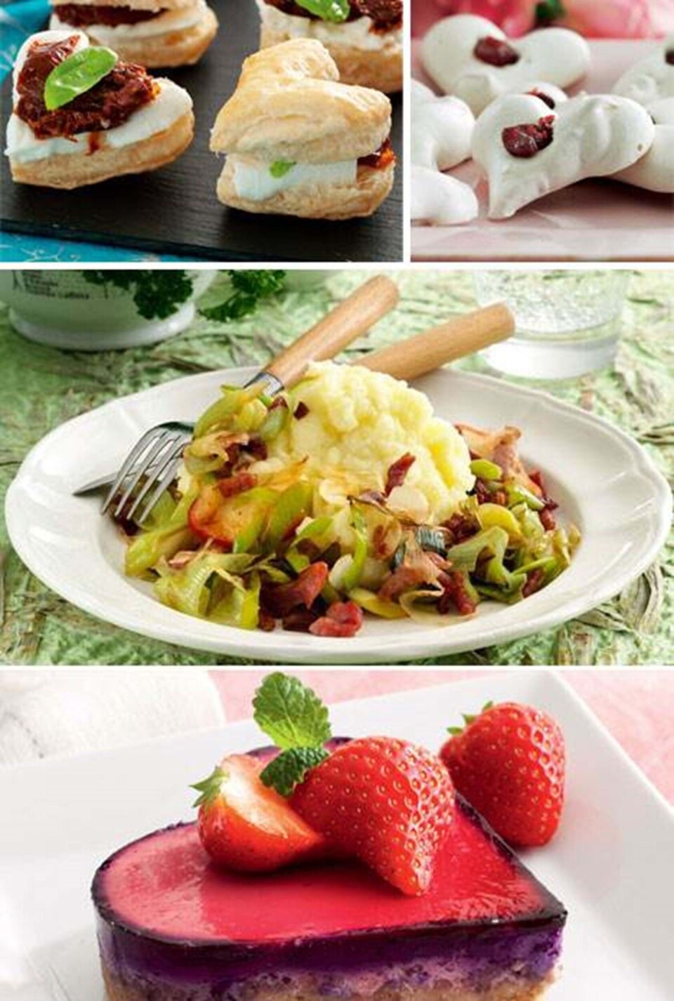 Skøn Valentinsmenu ♥ Mozzarellahjerter, brændende kærlighed & hjertekager