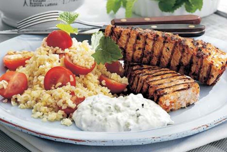 Myntestænger med bulgursalat