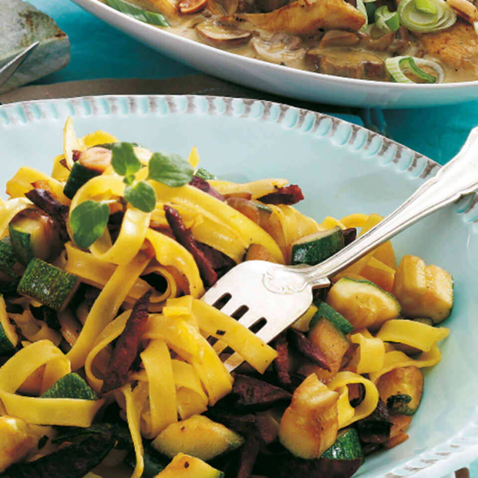 Billede 1 - Pasta med chorizopølse og squash