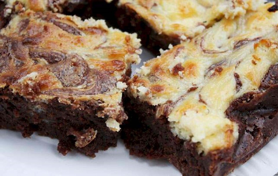 Opskrift på cheesecake marmorerede brownies