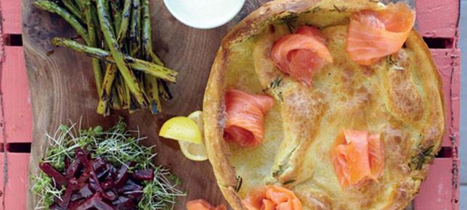 Laksegratin med rødbeder & asparges