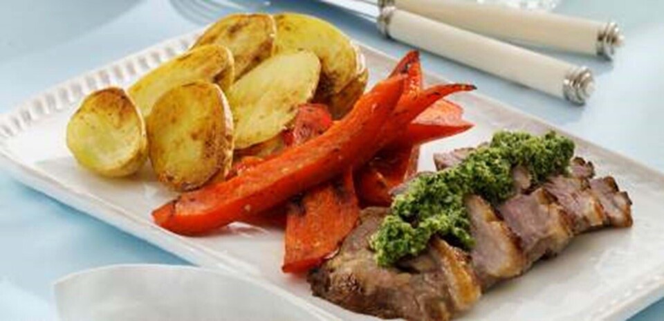 Lammeculotte med myntepesto