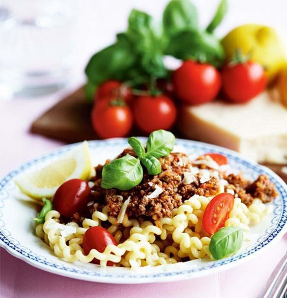 Pasta med kødsauce til 2 dage