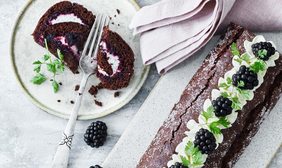 Brombær roulade