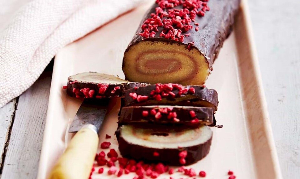 Opskrift på roulade med marcipan og nougat