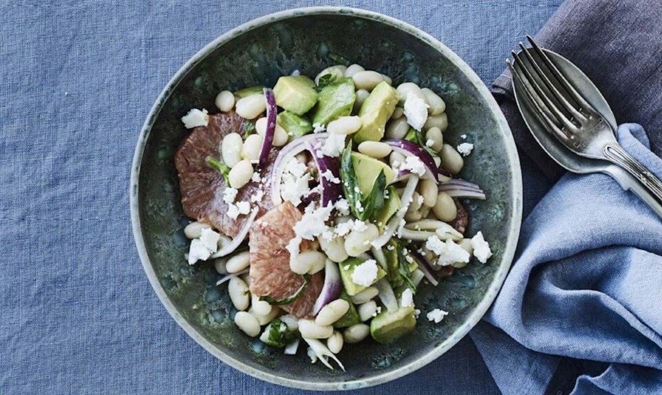 Hvid bønnesalat med grapefrugt