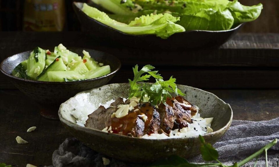 Sense-kost aftensmad: Marineret skinkemignon med agurke- og hjertesalat