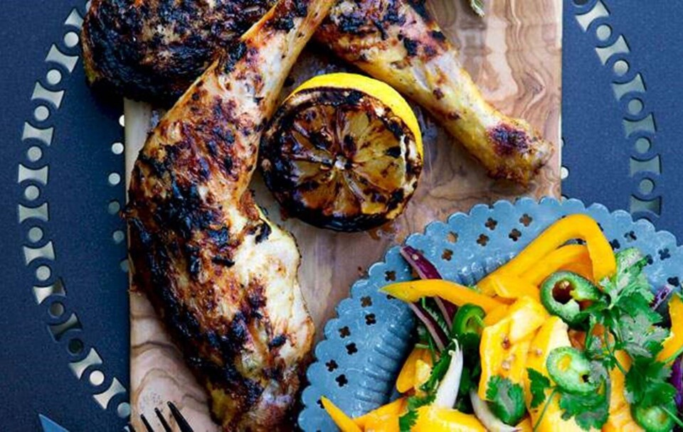 Opskrift på tandoorikylling med spicy mangosalat