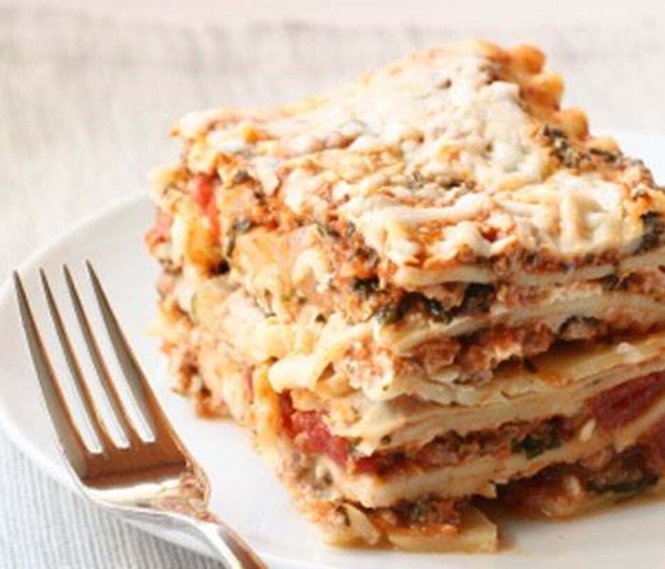 Spinatlasagne med salat