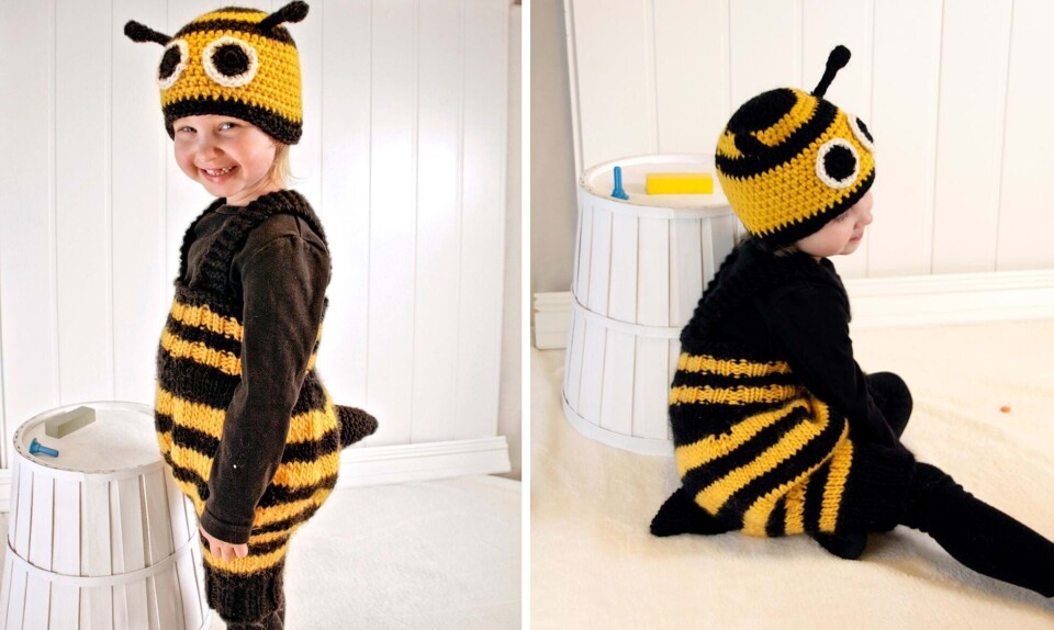 hæklet bi kostume