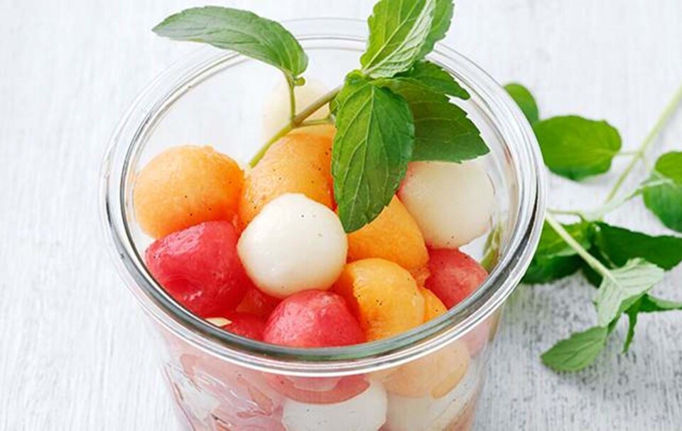 Melonsalat & myntesirup