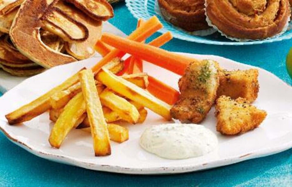 Billede 1 - Sprøde „fiskefingre“ og fritter med dip
