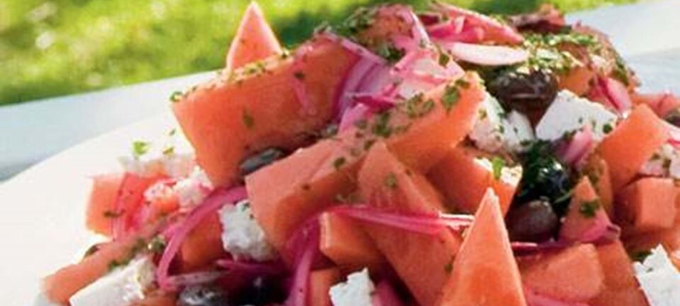 Salat med vandmelon og feta
