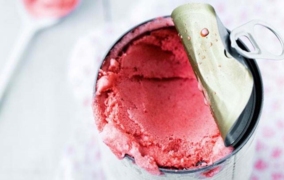 Hjemmelavet jordbærsorbet