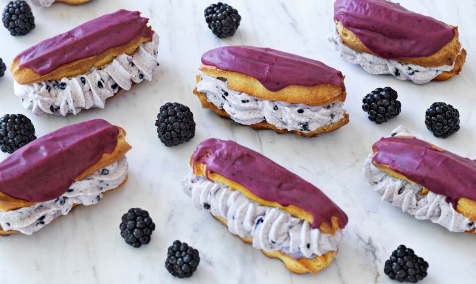 Brombær-eclairs