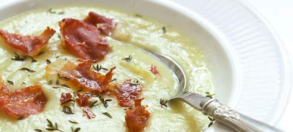 Kartoffel-porre-suppe med timian