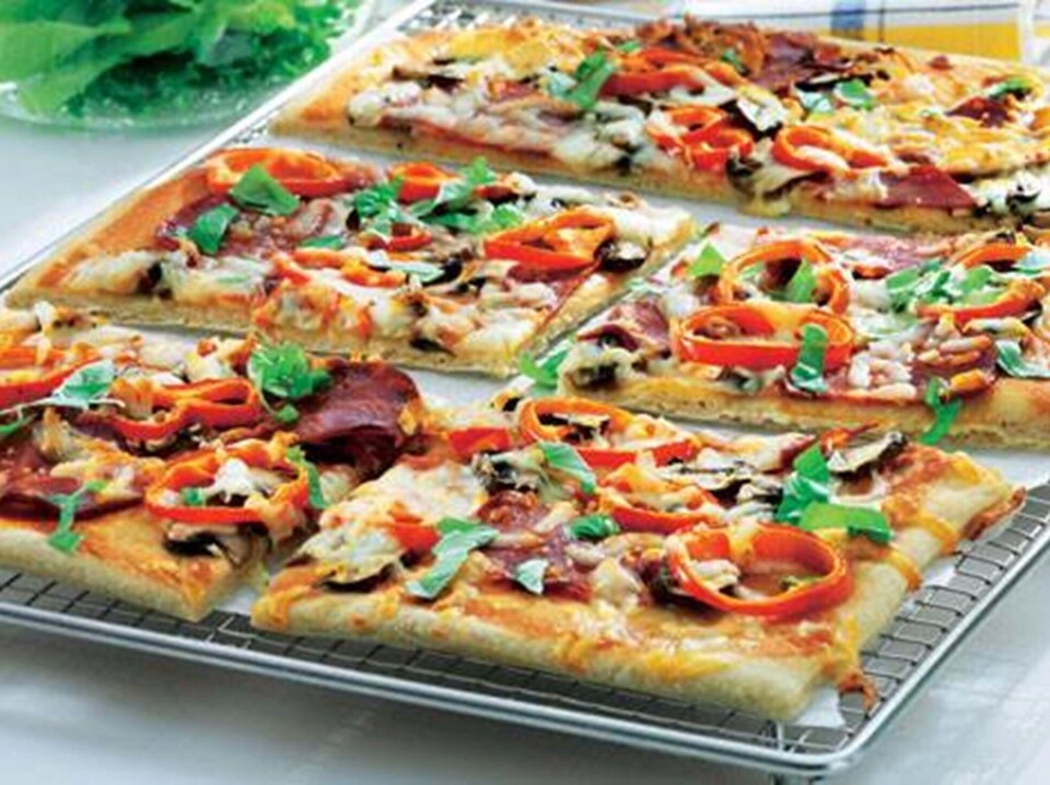 Hjemmebagte pizzaslices