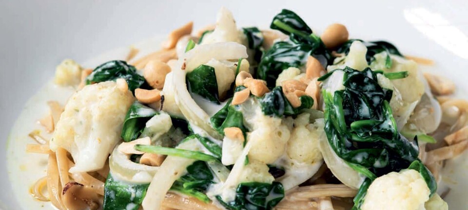 Nem vegetarisk pastaret: Spicy karrypasta med grønsager i kokosmælk