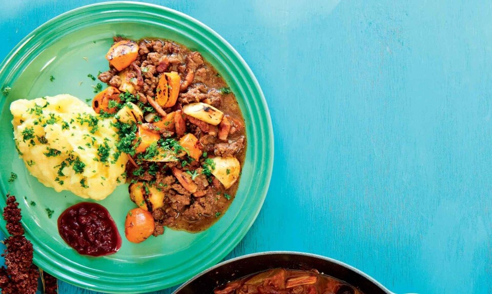 Millionbøf med rodfrugt, øl & kartoffelmos