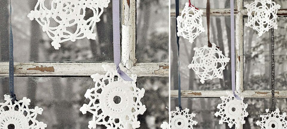 Hækl selv: Hæklede snefnug