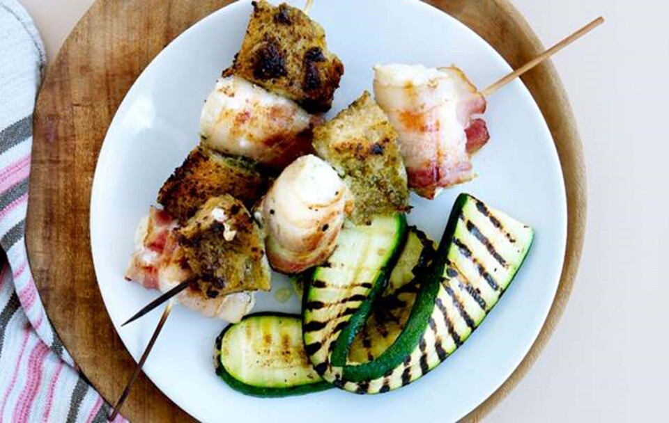 Grillede fiskespyd