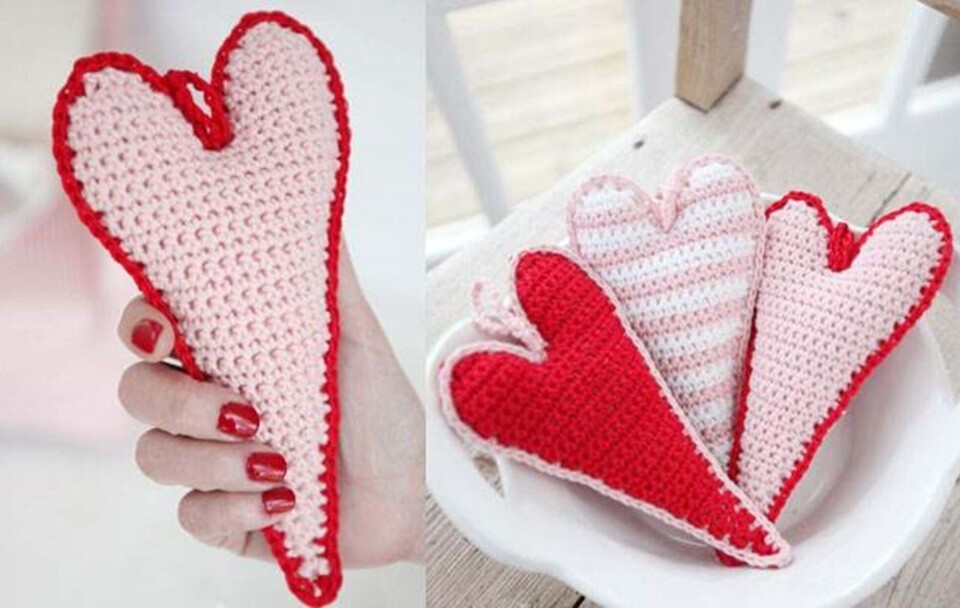 Lav selv smukke hæklede julehjerter