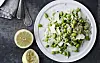 Perlebygsalat med edamame og parmesan