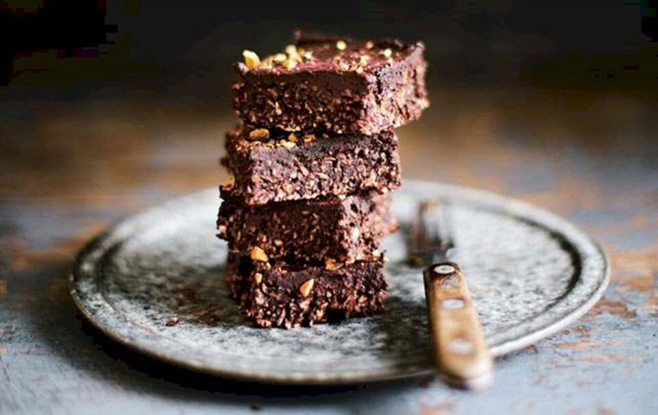Raw brownies med chokoglasur