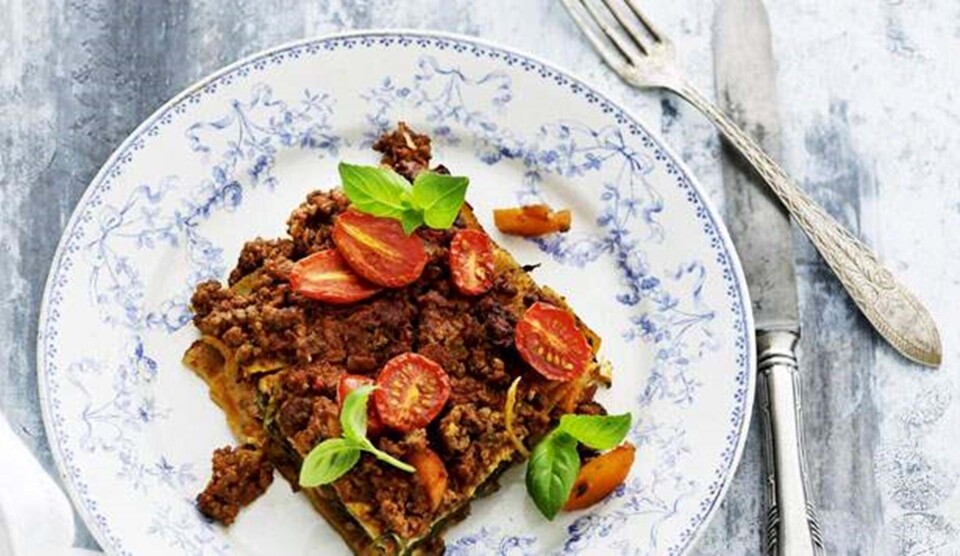 Opskrift på marokkansk lasagne med spinat og hakket lammekød