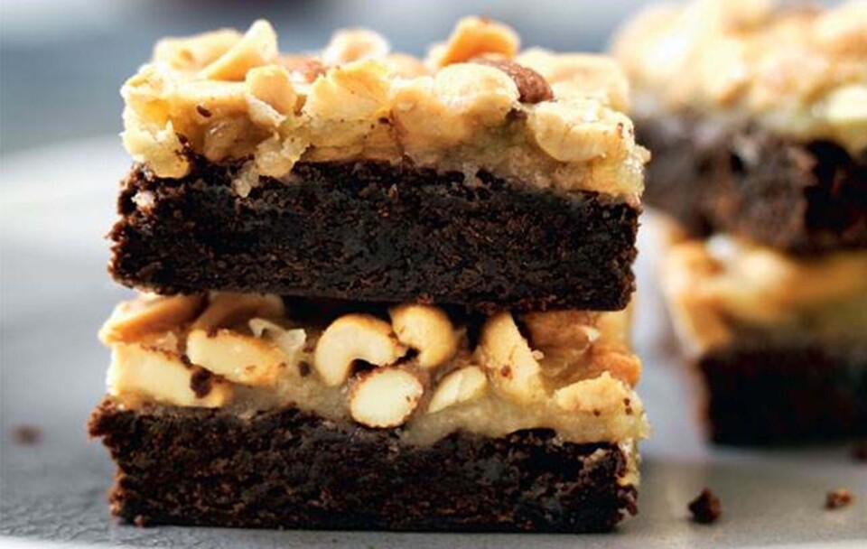Chokoladebrownie med karamelcrunch