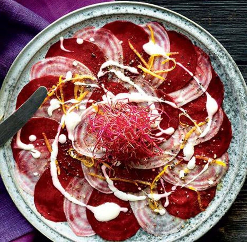 Rødbedecarpaccio med appelsin