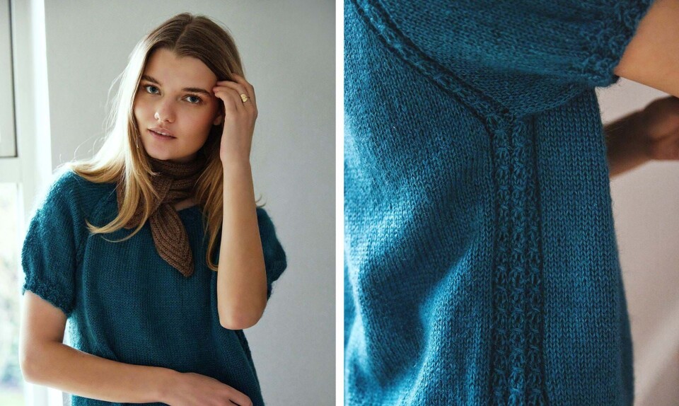 strik bluse med snydesnoninger