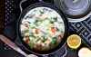 Fisk i grøntsagssauce med dild og citron