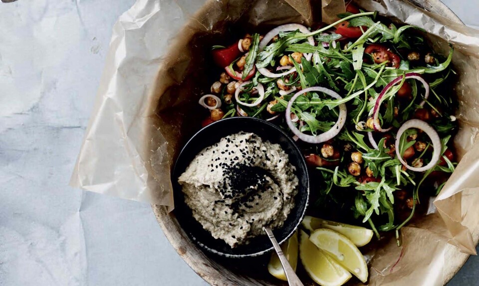 Billede 1 - Kikærtesalat med babaganoush