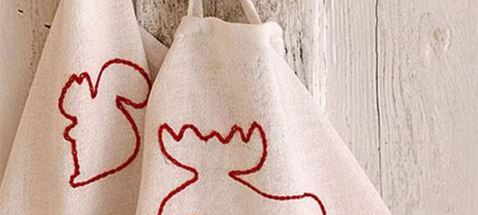 Broderi på viskestykke