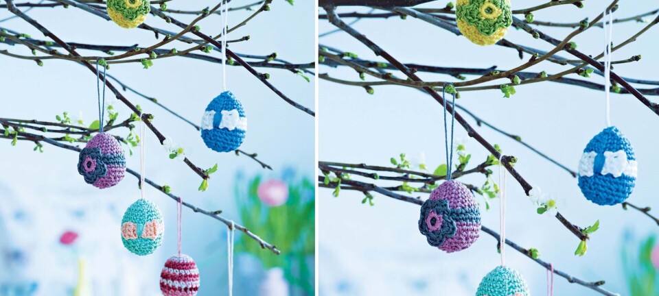 Små hæklede påskeæg