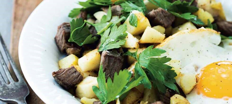 Biksemad de luxe med roastbeef & spejlæg