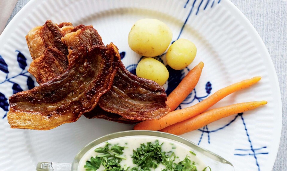 Verdens bedste stegt flæsk med persillesauce